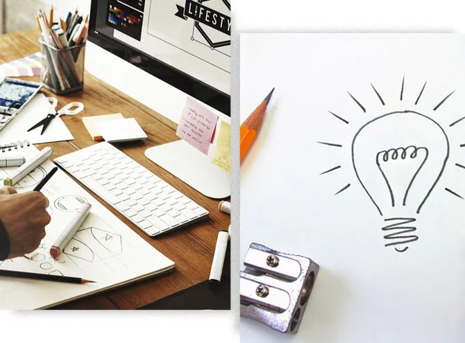 Designer da ArtSector criando uma marca